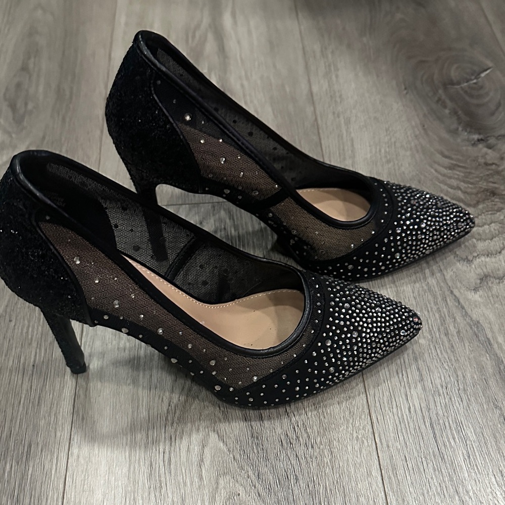 BCBGeneration Black Rhinestone Heels - image 2